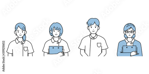 看護師　男女　セット　バストアップ