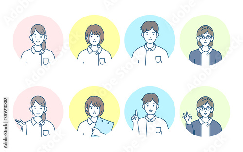 看護師　男女　アイコン　セット