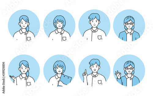 看護師　男女　アイコン　セット