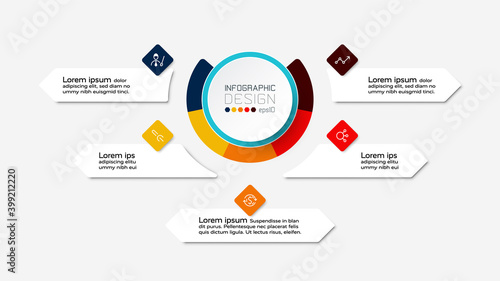 Design circle diagrams can be used to describe organizations, studies, or presentations. infographic.
