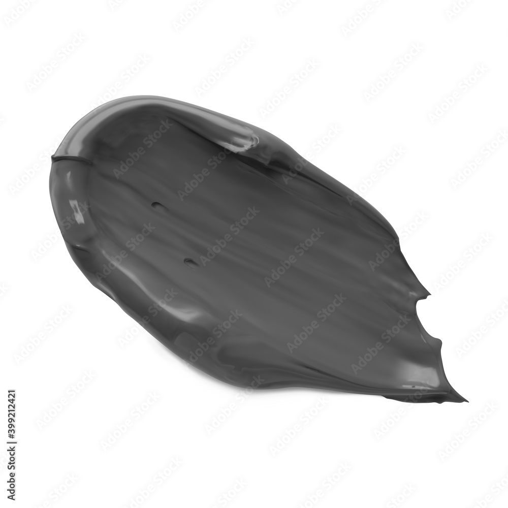 Smear stroke black clay mask or cleanser realistic vector illustration isolated on white background. Beauty cosmetic creamy texture. Skincare product smudge Smear stroke black clay mask or cleanser realistic vector illustration isolated on white background. Beauty cosmetic creamy texture. Skincare product smudge