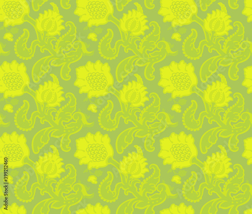花柄・ダマスク シームレスパターン floral damask seamless pattern
