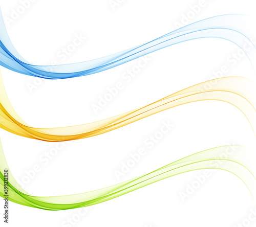 Set of color abstract wave design element