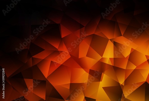 Dark Red vector polygonal pattern.