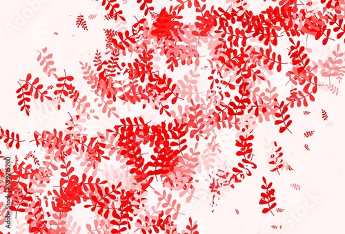 Light Red vector abstract design with leaves.