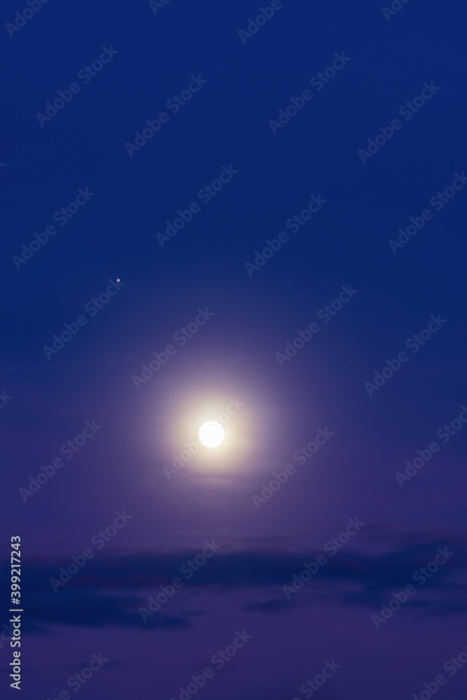 Backgrounds and textures. Beautiful and natural moon light in the night sky. Sky texture. Abstract nature background.