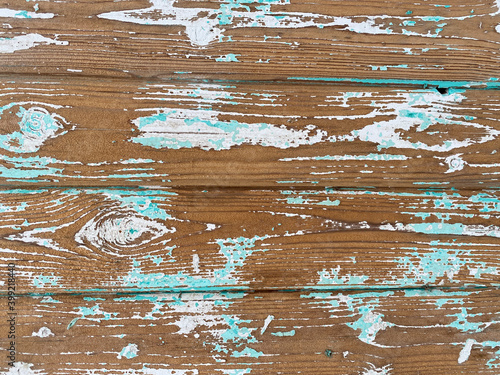 Old wood background, shabby painted wood texture. Abstract background . Close-up, copy space.
