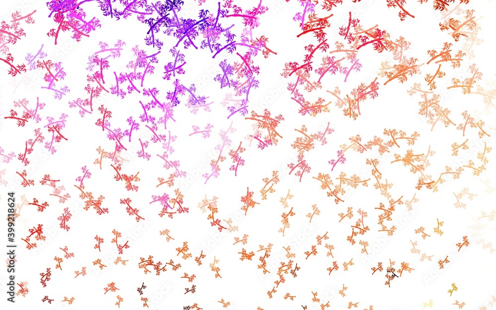 Light Pink, Red vector doodle pattern with branches. Light Pink, Red vector doodle pattern with branches.