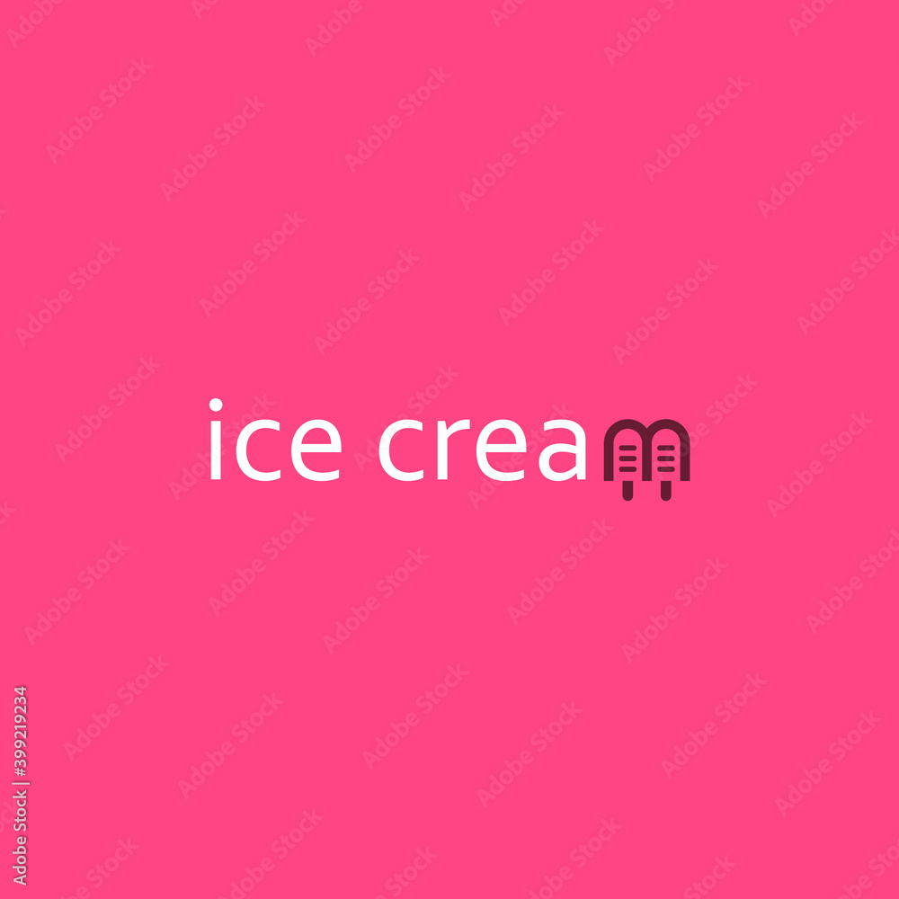 Ice cream word abstract logo. Ice cream word abstract logo.