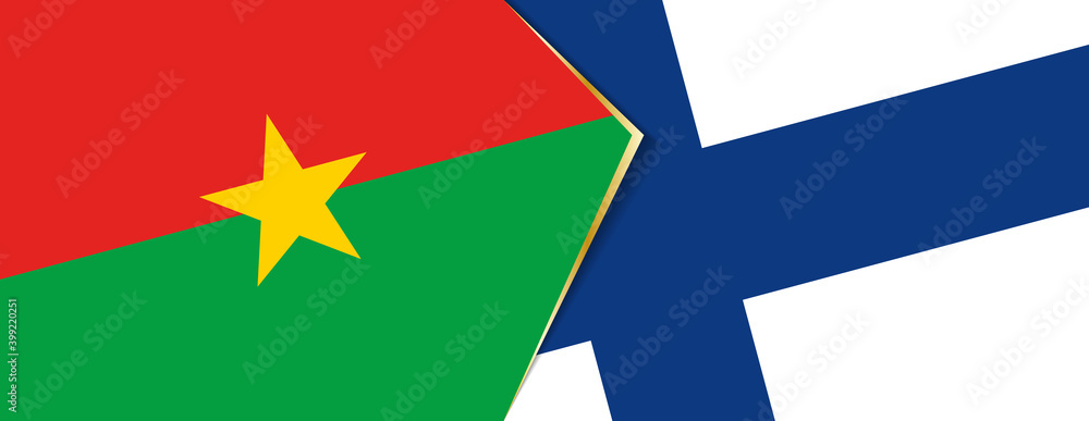 Burkina Faso and Finland flags, two vector flags. Burkina Faso and Finland flags, two vector flags.