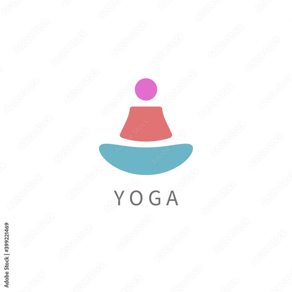 Geometric abstract yoga icon. Person sitting in lotus position Geometric abstract yoga icon. Person sitting in lotus position
