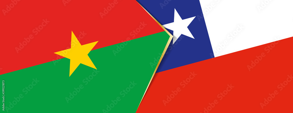 Burkina Faso and Chile flags, two vector flags. Burkina Faso and Chile flags, two vector flags.