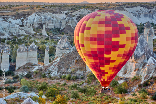 Hot air balloon at sunrise in Cappadocia, Turkey