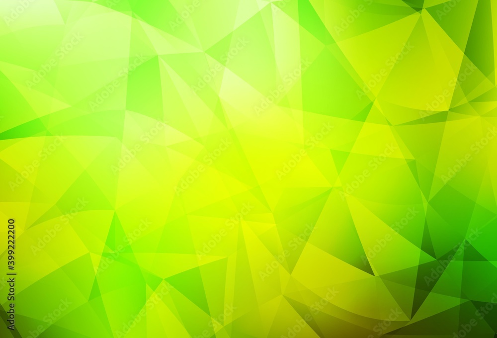Light Green, Yellow vector abstract polygonal template. Light Green, Yellow vector abstract polygonal template.