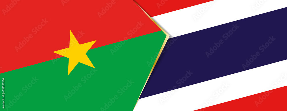 Burkina Faso and Thailand flags, two vector flags. Burkina Faso and Thailand flags, two vector flags.