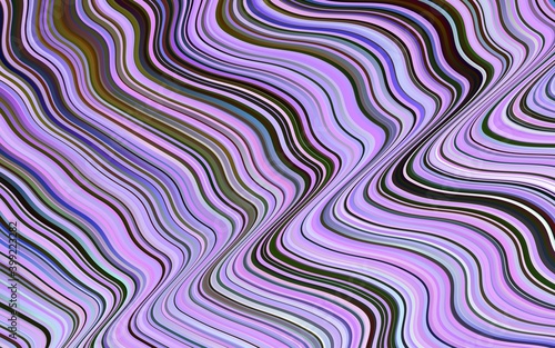 Light Pink, Green vector pattern with bent ribbons. Shining illustration, which consist of blurred lines, circles. The best blurred design for your business.