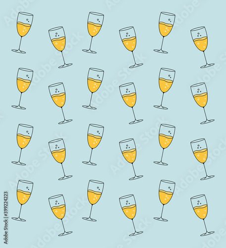 glasses of champagne pattern vector