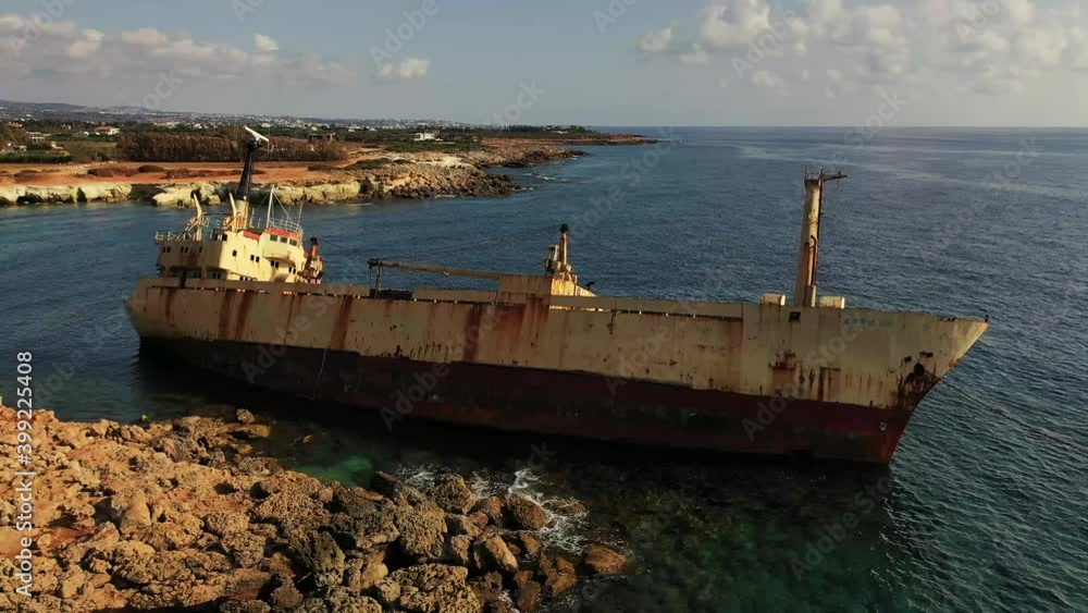 abandoned ship on the coast