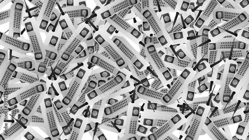 Seamless pattern of retro old hipster cell mobile phones from the 70s, 80s, 90s, 2000s, background