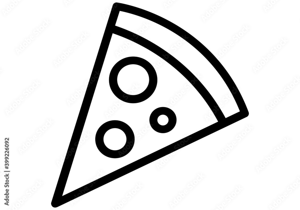Pizza flat line icon. Vector thin sign of italian fast food cafe logo. Pizzeria illustration. Pizza flat line icon. Vector thin sign of italian fast food cafe logo. Pizzeria illustration.