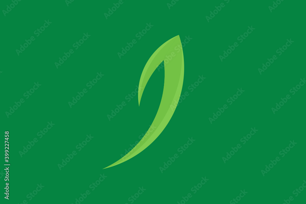 Abstract J letter and leaf logo design template vector Abstract J letter and leaf logo design template vector