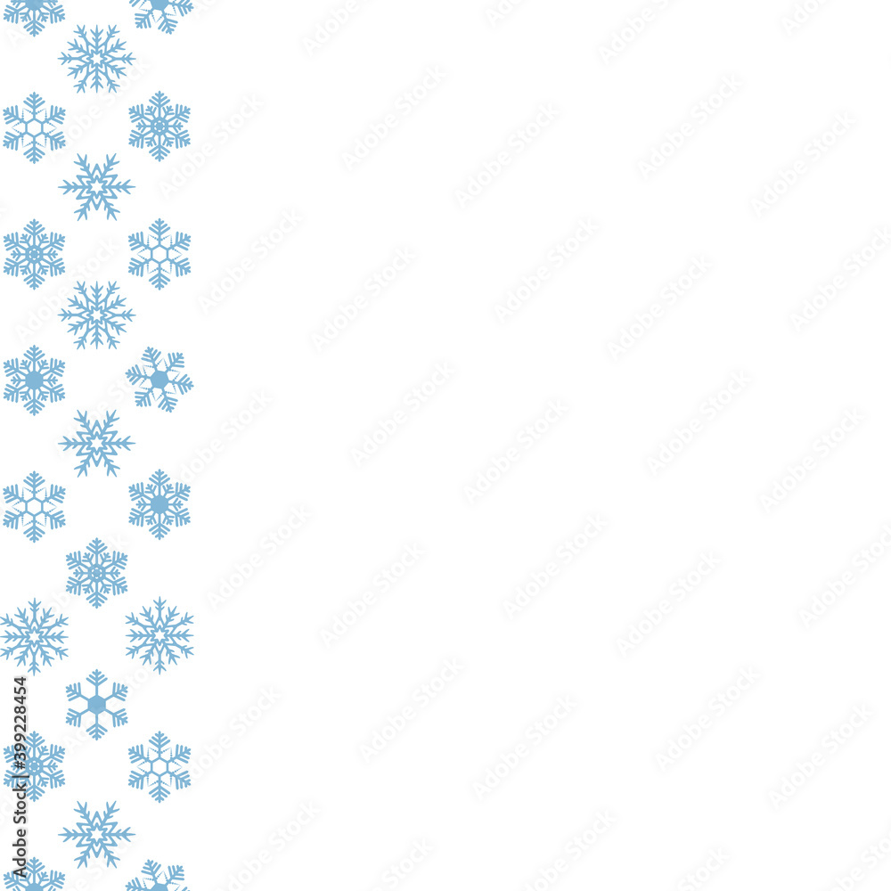 Snowflakes. Seamless vertical border. Repeating vector pattern. Isolated colorless background. Endless holiday ornament. Delicate crystal background. Idea for web design, packaging, wallpaper, cover. Snowflakes. Seamless vertical border. Repeating vector pattern. Isolated colorless background. Endless holiday ornament. Delicate crystal background. Idea for web design, packaging, wallpaper, cover.