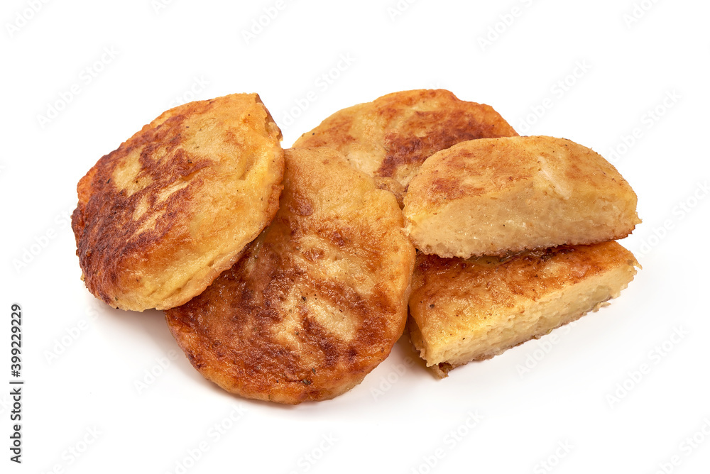 Potato pancakes, isolated on white background Potato pancakes, isolated on white background