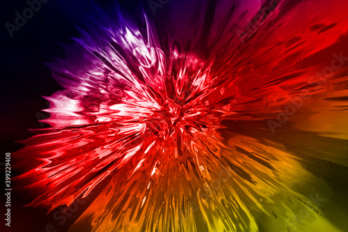 Abstract Red and Yellow Glassy Explosion