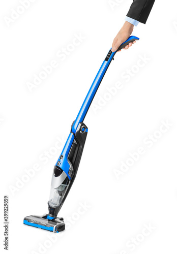 Cordless vacuum cleaner in hand