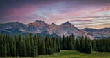 Mountain peaks. Sunset scenic landscape. Rocky Mountain National Park, Colorado