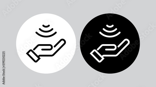 Touch signal, Hand sensor control. Vector icon isolated.