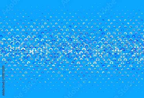 Light Blue, Yellow vector pattern with rainbow elements.
