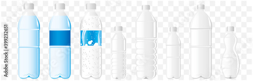 drinks juice cans pet bottle Set Vector 