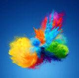 Amazing explosion of bright color powder