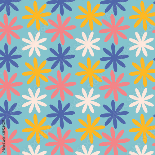  colorful seamless flowers repeat pattern design .