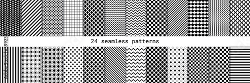 24 seamless black and white repeat pattern design,