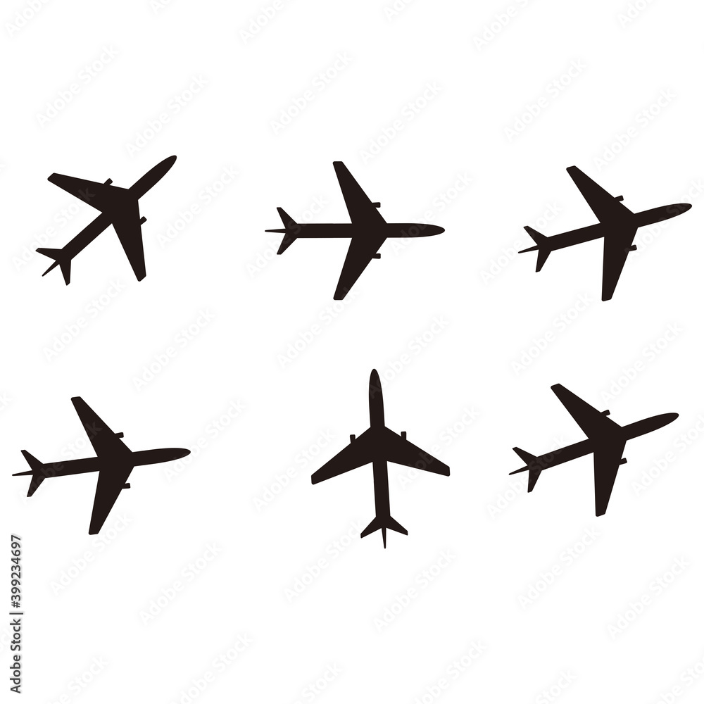 Plane set, vector icon illustration sign