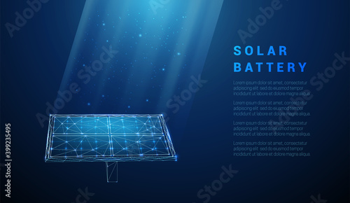 Abstract blue solar battery, solar panel, renewable energy