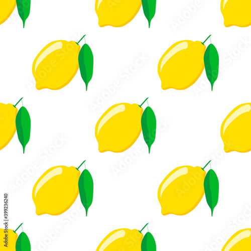 Illustration on theme big colored seamless yellow lemon