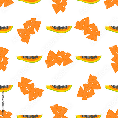 Illustration on theme big colored seamless papaya