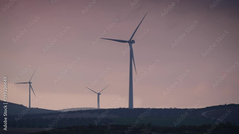 Wind turbine farm on hills. Green ecological power energy generation near Ardales, province Malaga, Andalusia Spain. Wind turbine farm on hills. Green ecological power energy generation near Ardales, province Malaga, Andalusia Spain.