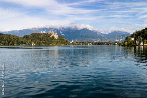 Nice view of a mountain lake in Slovenia.