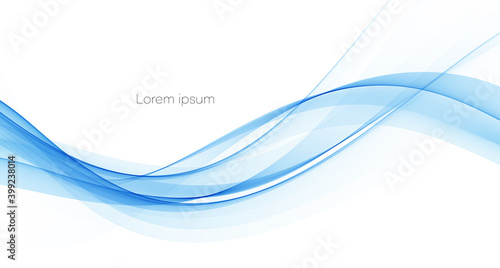 Vector blue color abstract wave design element