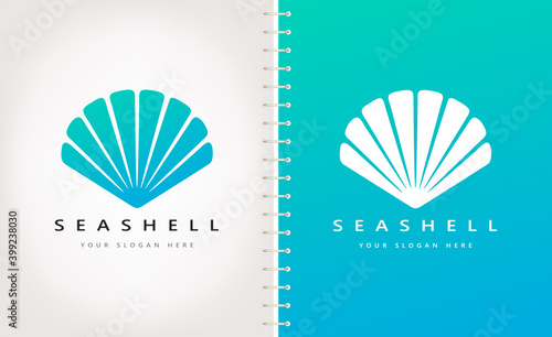 Seashell logo vector. Nature design.