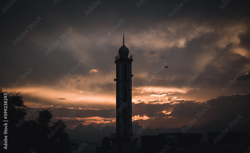 Sunset And Masjid