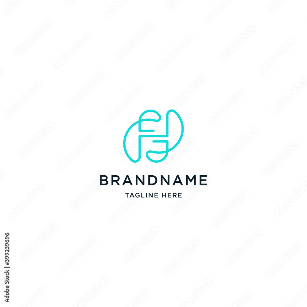 Obraz premium Letter H line logo design template