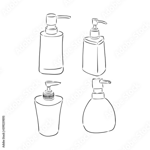 doodle hand sanitizer bottle illustration with hand drawn style vector. soap dispenser vector sketch illustration