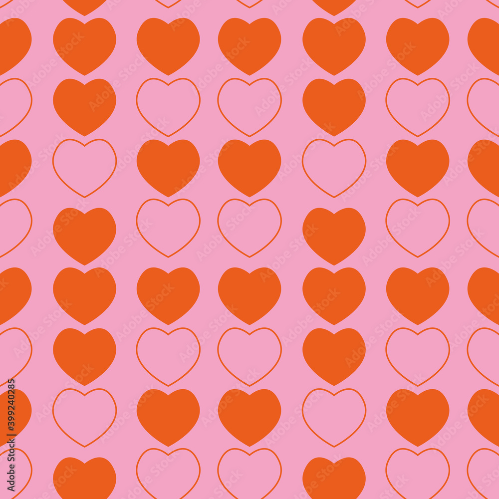 Vector seamless pattern with heart. Heart pattern. Saint Valentine's Day pattern. Vector illustration for wrapping paper, textile, decorations.