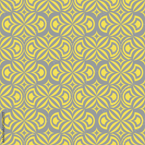 Ultimate gray and illuminating yellow geometric mosaic seamless vector pattern. Surface print design for fabrics, stationery, scrapbook paper, gift wrap, textiles, home decor, wallpaper and packaging.