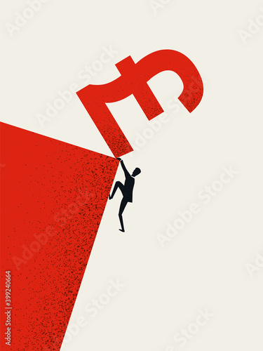 British pound losing value due to brexit, vector concept. Money, currency exchange symbol, economy depression.